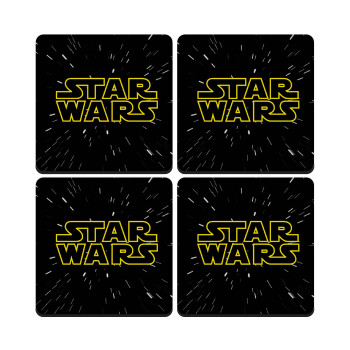 Star Wars, ΣΕΤ 4 Σουβέρ ξύλινα τετράγωνα (9cm)