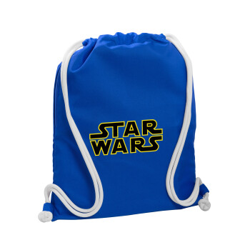 Star Wars, Τσάντα πλάτης πουγκί GYMBAG Μπλε, με τσέπη (40x48cm) & χονδρά κορδόνια