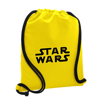 Star Wars, Τσάντα πλάτης πουγκί GYMBAG Κίτρινη, με τσέπη (40x48cm) & χονδρά κορδόνια