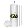 Tumbler stainless steel 600ml, with metal straw & cleaning brush