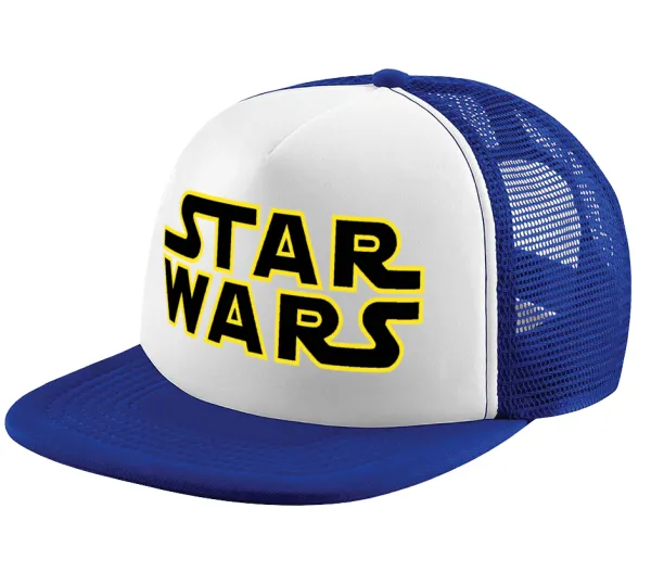 Star Wars — Adult Soft Trucker Hat with Blue/White Mesh (POLYESTER, ADULT, UNISEX, ONE SIZE)