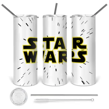 Star Wars, Tumbler ποτήρι θερμό από ανοξείδωτο ατσάλι 600ml, με μεταλλικό καλαμάκι & βούρτσα καθαρισμού