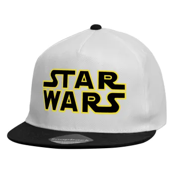 Star Wars, Καπέλο παιδικό Flat Snapback, Λευκό (100% ΒΑΜΒΑΚΕΡΟ, ΠΑΙΔΙΚΟ, UNISEX, ONE SIZE)