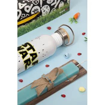 Star Wars, Πασχαλινή Λαμπάδα με παγούρι μεταλλικό (620ml, stainless steel) & κερί αρωματικό πλακέ (30cm) (ΤΙΡΚΟΥΑΖ)