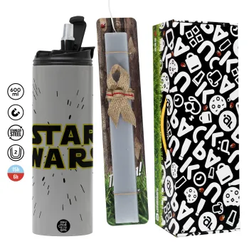Star Wars, Πασχαλινή Λαμπάδα με Travel Tumbler θερμό (600ml, BPA free) & κερί αρωματικό πλακέ (30cm) (ΓΚΡΙ)