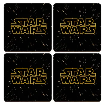 Star Wars, ΣΕΤ x4 Σουβέρ ξύλινα τετράγωνα plywood (9cm)