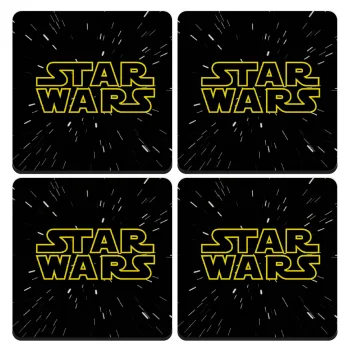 Star Wars, ΣΕΤ 4 Σουβέρ ξύλινα τετράγωνα (9cm)