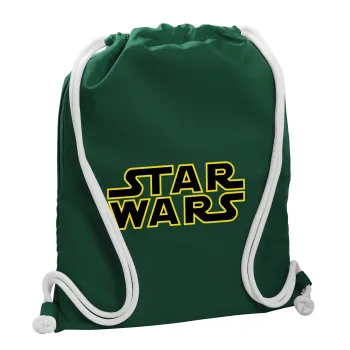 Star Wars, Τσάντα πλάτης πουγκί GYMBAG BOTTLE GREEN, με τσέπη (40x48cm) & χονδρά λευκά κορδόνια
