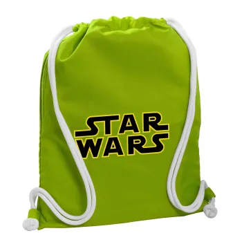 Star Wars, Τσάντα πλάτης πουγκί GYMBAG LIME GREEN, με τσέπη (40x48cm) & χονδρά κορδόνια