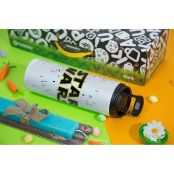 Star Wars, Πασχαλινή Λαμπάδα με Travel Tumbler θερμό με διπλό καπάκι (600ml, BPA free) & κερί αρωματικό πλακέ (30cm) (ΤΙΡΚΟΥΑΖ)