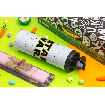 Star Wars, Πασχαλινή Λαμπάδα με Travel Tumbler θερμό με διπλό καπάκι (600ml, BPA free) & κερί αρωματικό πλακέ (30cm) (ΡΟΖ)