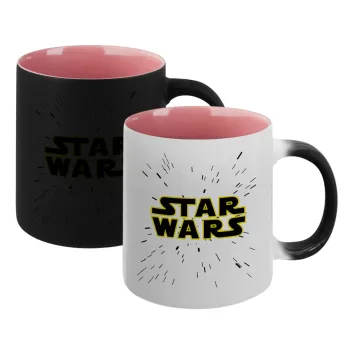 Star Wars, Κούπα Μαγική εσωτερικό ΡΟΖ, κεραμική 330ml που αλλάζει χρώμα με το ζεστό ρόφημα