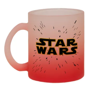 Star Wars, Κούπα γυάλινη δίχρωμη με βάση το κόκκινο ματ, 330ml