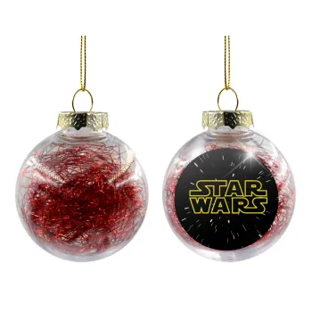 Star Wars, Transparent Christmas tree ball ornament with red filling 8cm