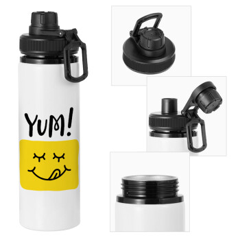 Yum!!!, Metal water bottle with safety cap, aluminum 850ml