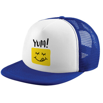 Yum!!!, Καπέλο Ενηλίκων Soft Trucker με Δίχτυ Blue/White (POLYESTER, ΕΝΗΛΙΚΩΝ, UNISEX, ONE SIZE)