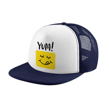 Yum!!!, Καπέλο παιδικό Soft Trucker με Δίχτυ ΜΠΛΕ ΣΚΟΥΡΟ/ΛΕΥΚΟ (POLYESTER, ΠΑΙΔΙΚΟ, ONE SIZE)