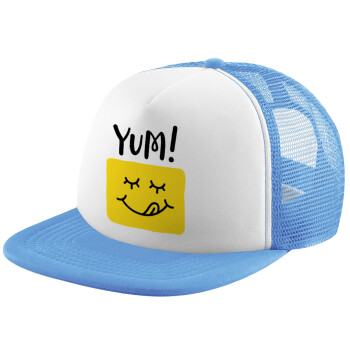 Yum!!!, Καπέλο Soft Trucker με Δίχτυ Γαλάζιο/Λευκό