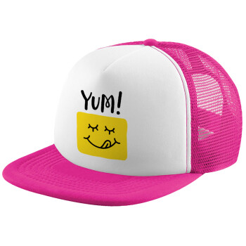 Yum!!!, Καπέλο Soft Trucker με Δίχτυ Pink/White 