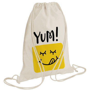 Yum!!!, Τσάντα πλάτης πουγκί GYMBAG natural (28x40cm)
