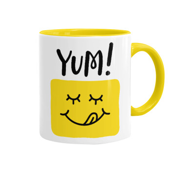 Yum!!!, Mug colored yellow, ceramic, 330ml