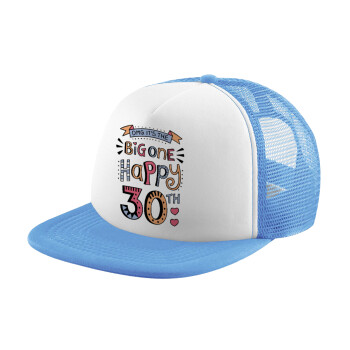 Big one Happy 30th, Καπέλο παιδικό Soft Trucker με Δίχτυ Γαλάζιο/Λευκό