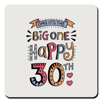 Big one Happy 30th, Τετράγωνο μαγνητάκι ξύλινο 9x9cm