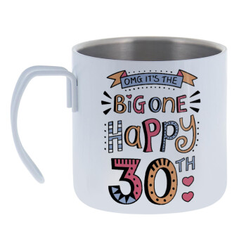 Big one Happy 30th, Mug Stainless steel double wall 400ml