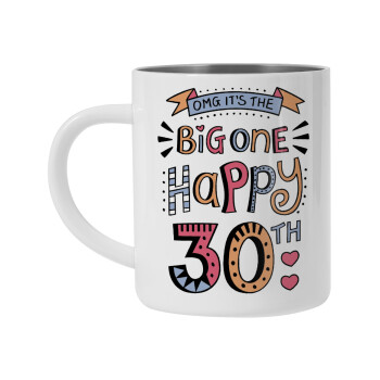 Big one Happy 30th, Mug Stainless steel double wall 300ml
