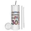 Tumbler stainless steel 600ml, with metal straw & cleaning brush