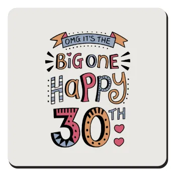 Big one Happy 30th, Τετράγωνο μαγνητάκι ξύλινο 9x9cm