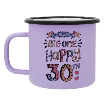 Big one Happy 30th, Κούπα Μεταλλική εμαγιέ ΜΑΤ Light Pastel Purple 360ml