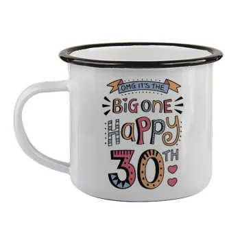 Big one Happy 30th, Κούπα εμαγιέ με μαύρο χείλος 360ml