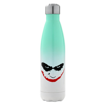 The joker smile, Μεταλλικό παγούρι θερμός Πράσινο/Λευκό (Stainless steel), διπλού τοιχώματος, 500ml