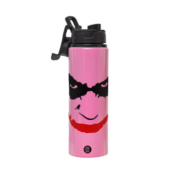 The joker smile, Metallic water bottle with safety lid, 850ml aluminum