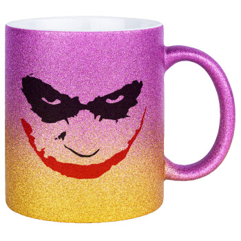 The joker smile, Κούπα Χρυσή/Ροζ Glitter, κεραμική, 330ml