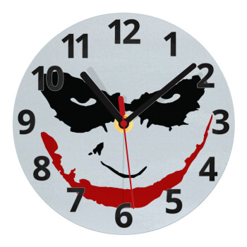 The joker smile, Ρολόι τοίχου γυάλινο (20cm)