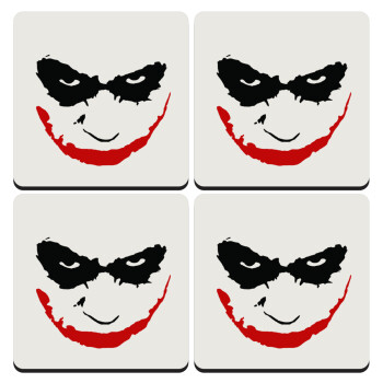 The joker smile, ΣΕΤ 4 Σουβέρ ξύλινα τετράγωνα (9cm)