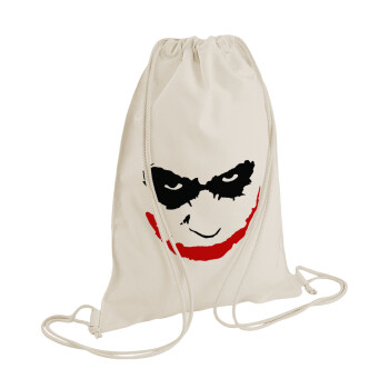 The joker smile, Τσάντα πλάτης πουγκί GYMBAG natural (28x40cm)