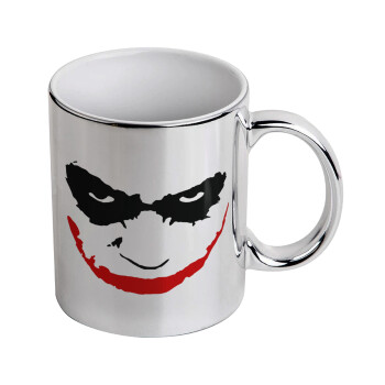 The joker smile, Mug ceramic, silver mirror, 330ml