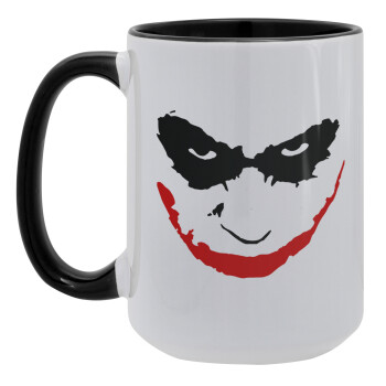The joker smile, Κούπα Mega 15oz, κεραμική Μαύρη, 450ml