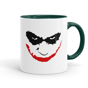The joker smile, Mug colored green, ceramic, 330ml