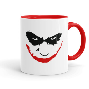The joker smile, Mug colored red, ceramic, 330ml