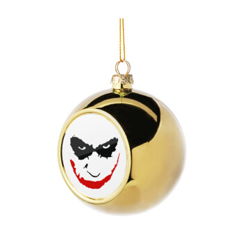 The joker smile, Golden Christmas tree ball ornament 8cm
