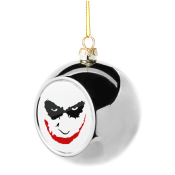 The joker smile, Χριστουγεννιάτικη μπάλα δένδρου Ασημένια 8cm