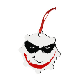 The joker smile, Christmas ornament snowflake wooden 7.5cm