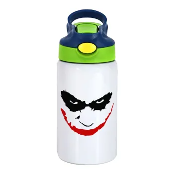 The joker smile, Παιδικό παγούρι θερμό, ανοξείδωτο, με καλαμάκι ασφαλείας, πράσινο/μπλε (350ml)