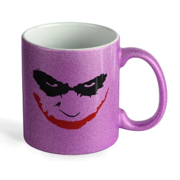 The joker smile, Κούπα Μωβ Glitter που γυαλίζει, κεραμική, 330ml