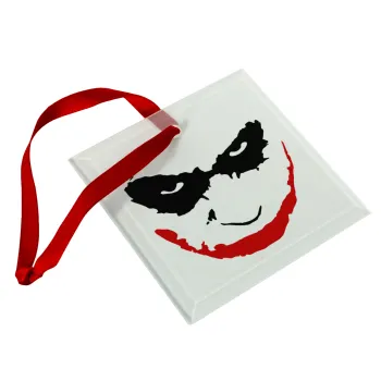 The joker smile, Christmas ornament, glass square ornament 9x9cm