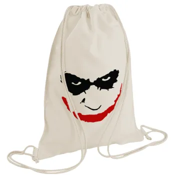 The joker smile, Τσάντα πλάτης πουγκί GYMBAG natural (28x40cm)